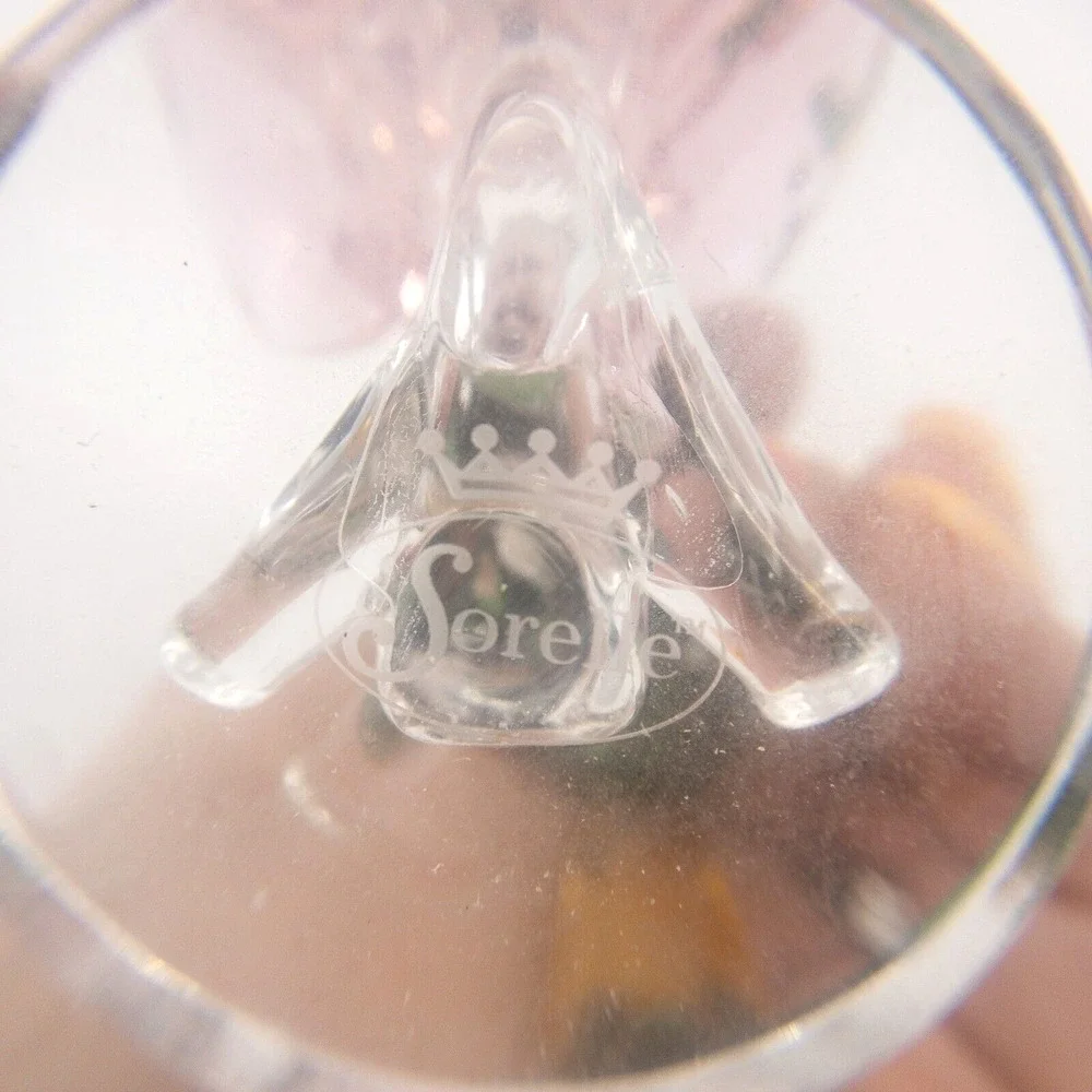 Sorelle Crystal Green Hummingbird Figurine Pink Flower Rare Signed 4 -3/4
